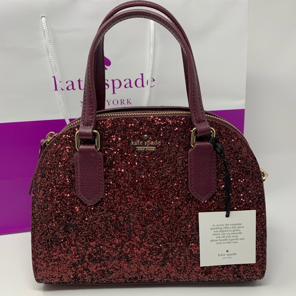 ➕ Kate spade mini Reiley laurel way glitter plum - Picture 2 of 6